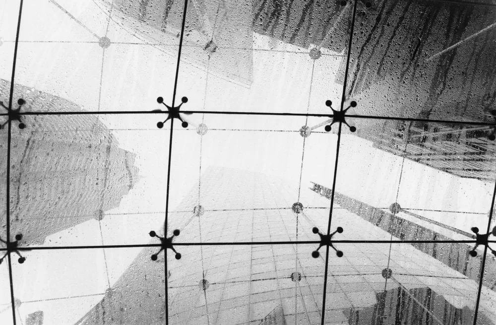 skyscrapers in the rain